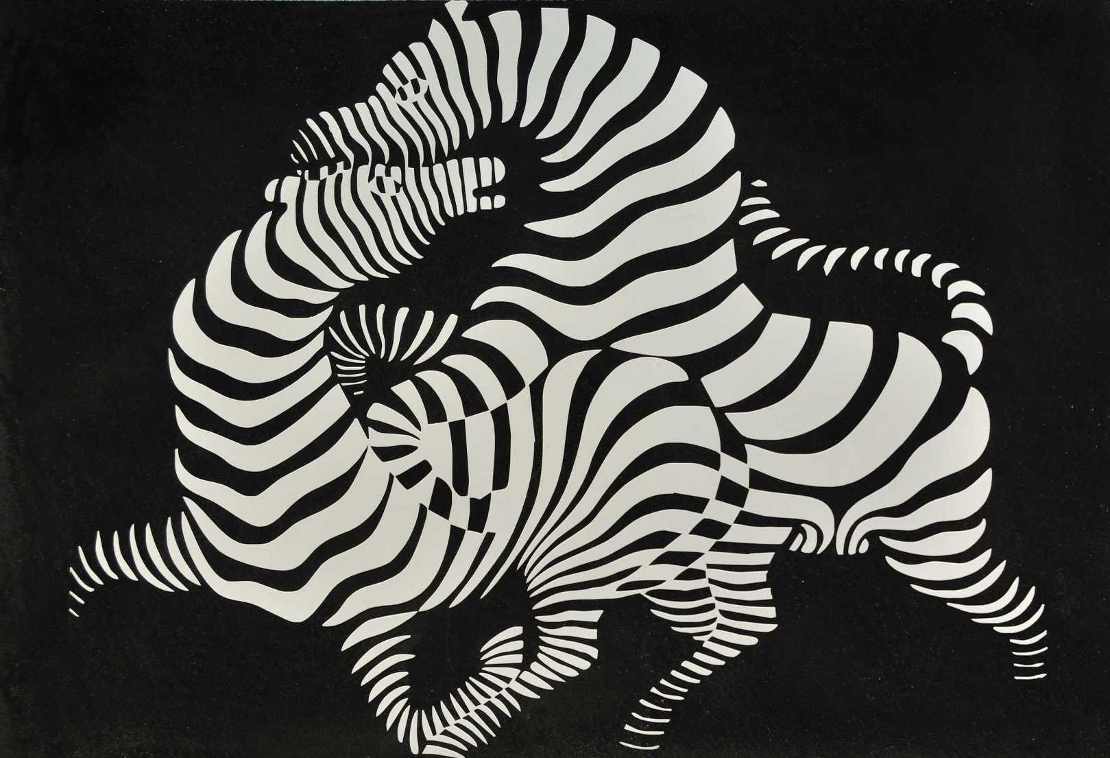Victor Vasarely, Zebra, 1937. Woodcut print, 52 x 60 cm